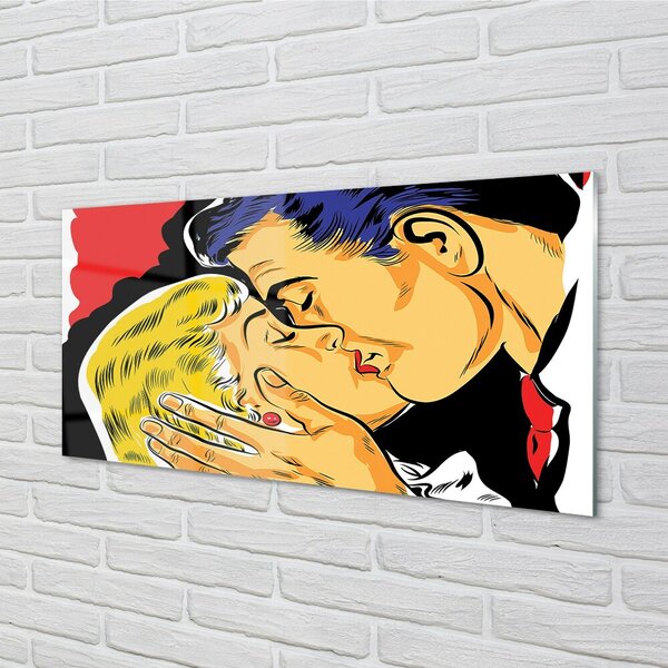 Obraz na skle ľudia pobozkať 100x50 cm 2 Prívesky