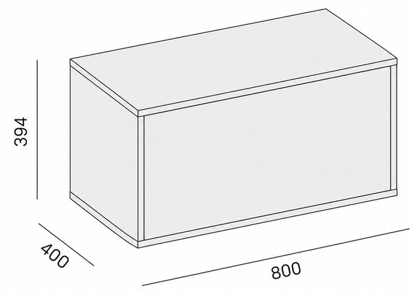 Nízka skrinka LAYERS, výklopná, 800 x 400 x 394 mm, biela