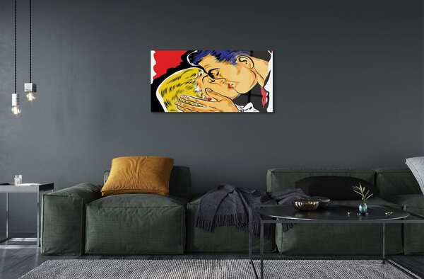 Obraz na skle ľudia pobozkať 100x50 cm 2 Prívesky