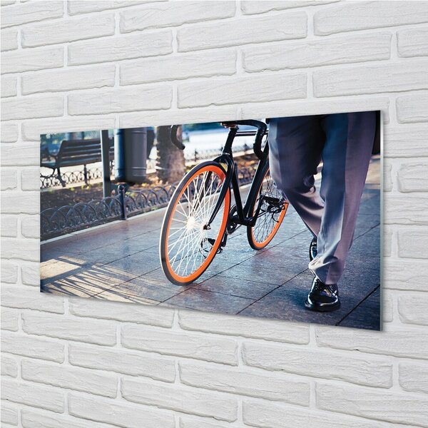 Obraz na skle Mesto na bicykli noha 100x50 cm 2 Prívesky