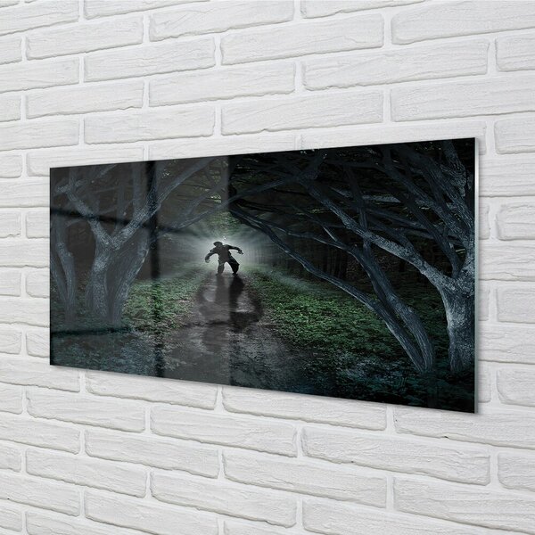 Obraz na skle strom formu temného lesa 100x50 cm 2 Prívesky