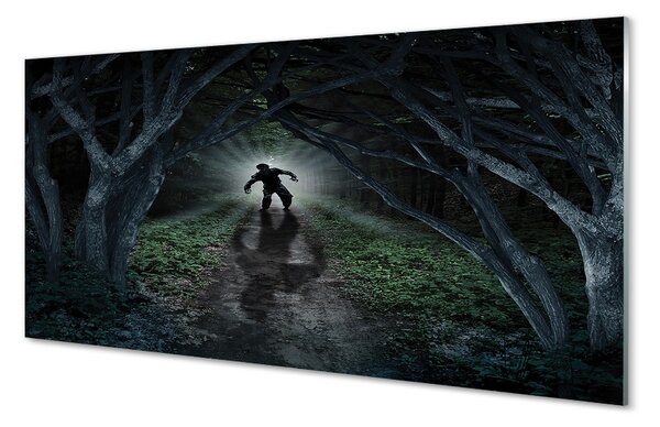 Obraz na skle strom formu temného lesa 100x50 cm 2 Prívesky