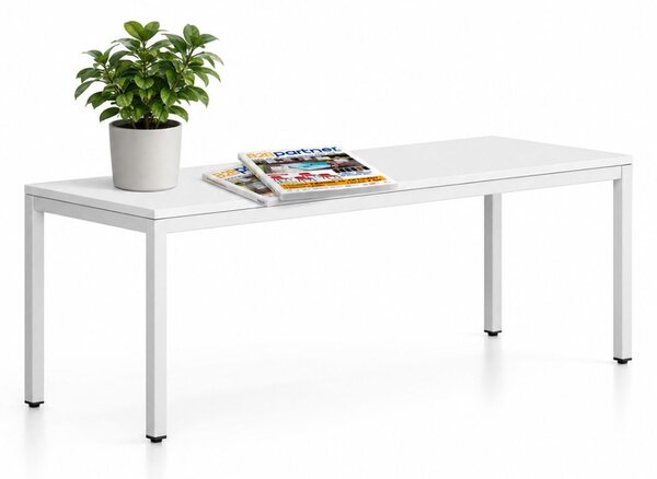 Lavica FRAME, biela podnož, 1685 x 404 x 468 mm, biela