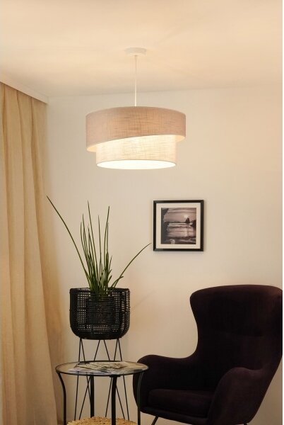 Brilagi - Luster na lanku DOVER SHINE 1xE27/15W/230V pr. 50 cm šedá/krémová