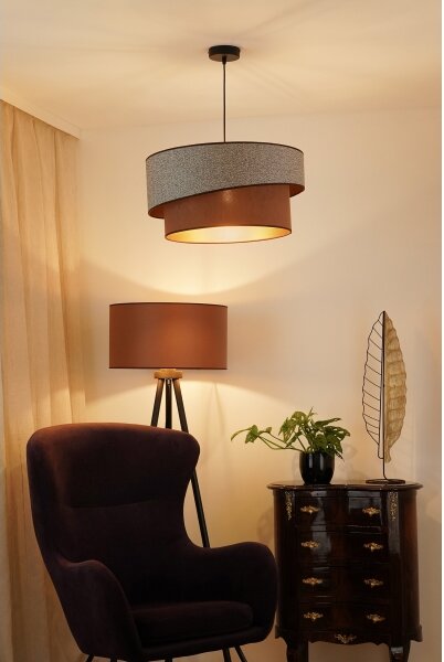 Brilagi - Luster na lanku VEGAS SHINE 1xE27/15W/230V pr. 50 cm šedá/hnedá