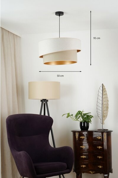 Brilagi - Luster na lanku VEGAS SHINE 1xE27/15W/230V pr. 50 cm krémová/béžová