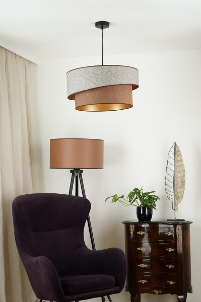 Brilagi - Luster na lanku VEGAS SHINE 1xE27/15W/230V pr. 50 cm šedá/hnedá