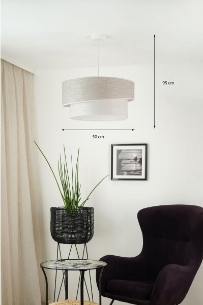 Brilagi - Luster na lanku DOVER SHINE 1xE27/15W/230V pr. 50 cm šedá/krémová