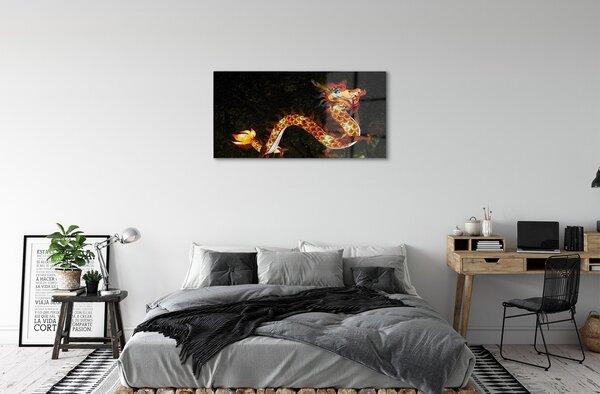 Sklenený obraz Japonský drak osvetlené 100x50 cm 2 Prívesky