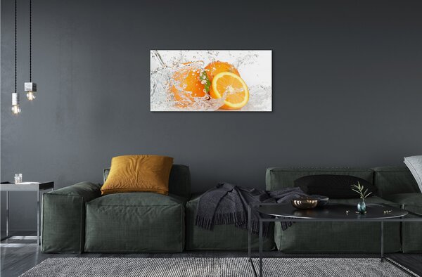 Obraz na skle Pomaranče vo vode 100x50 cm 2 Prívesky