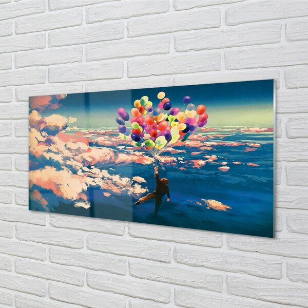 Obraz na skle Oblohy zatiahnuté balóny 100x50 cm 2 Prívesky