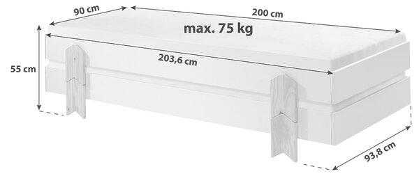 STOHOVATEĽNÁ POSTEĽ, 90/200 cm biela MID.YOU - Detské izby, Online Only
