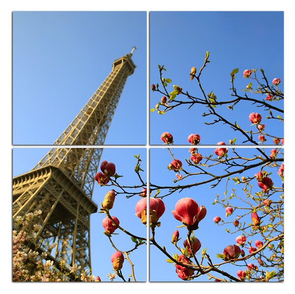Obraz na plátne - Eiffelova veža v jarnom období - štvorec 334D (60x60 cm)