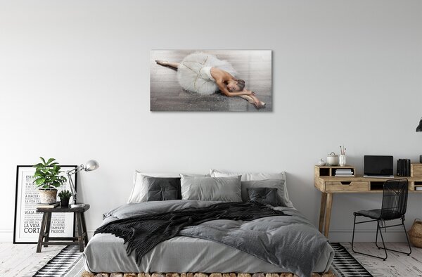 Sklenený obraz Žena biele balerína šaty 100x50 cm 2 Prívesky