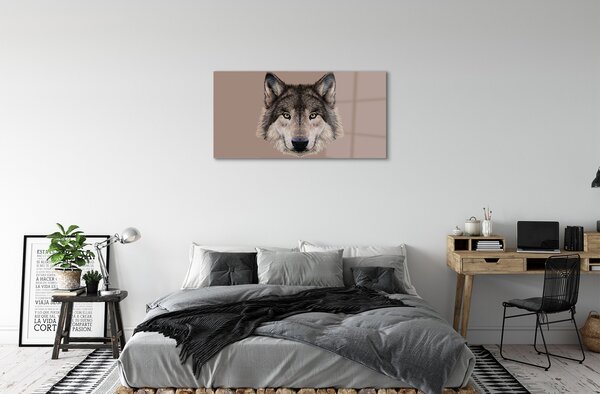 Sklenený obraz maľované vlk 100x50 cm 2 Prívesky