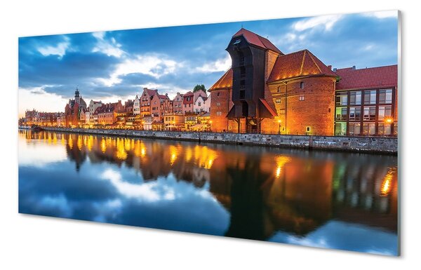 Sklenený obraz Gdańsk riečne budovy 100x50 cm 2 Prívesky