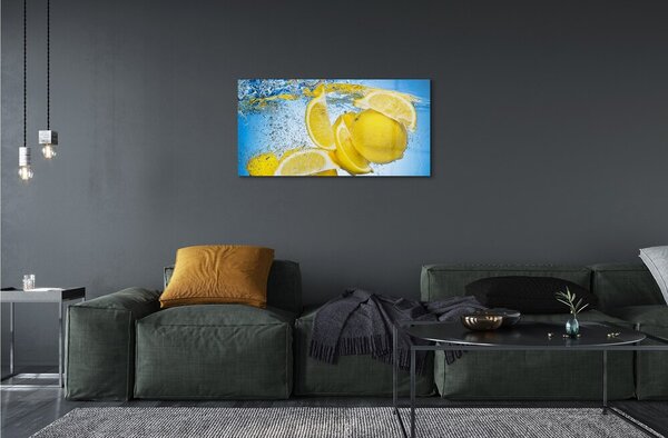 Obraz na skle Lemon vo vode 100x50 cm 2 Prívesky