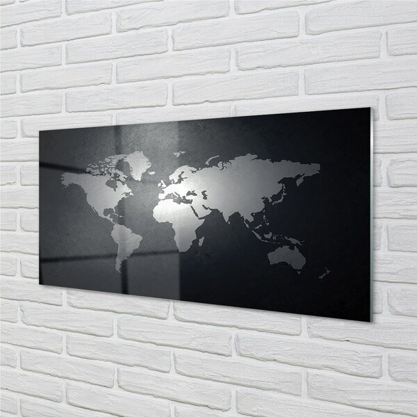 Sklenený obraz Čiernom pozadí White mapa 100x50 cm 2 Prívesky