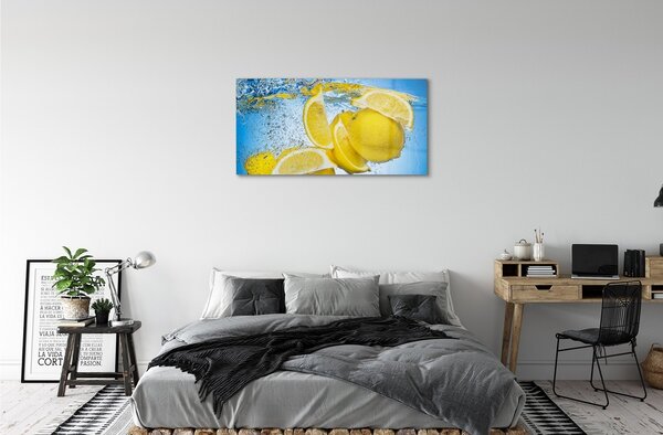 Obraz na skle Lemon vo vode 100x50 cm 2 Prívesky