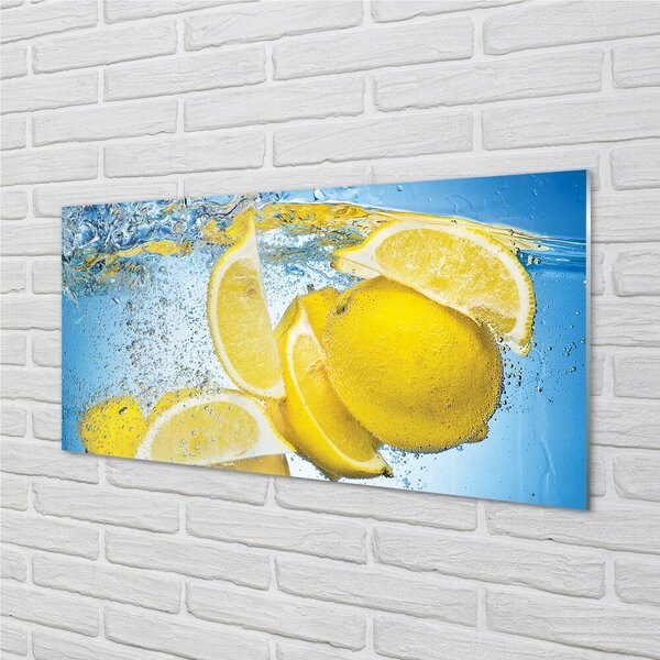 Obraz na skle Lemon vo vode 100x50 cm 2 Prívesky