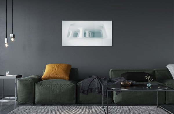 Sklenený obraz Biela 3d podpora 100x50 cm 2 Prívesky