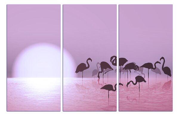 Obraz na plátne - Plameniak silueta 132FB (90x60 cm )
