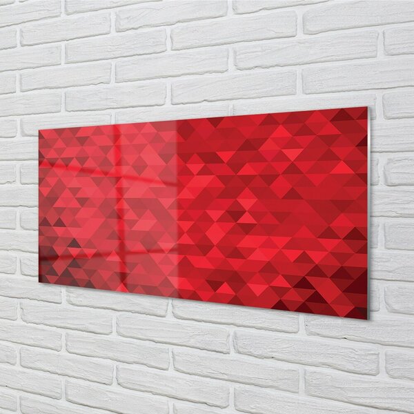 Obraz na skle Červené vzor trojuholníky 100x50 cm 2 Prívesky