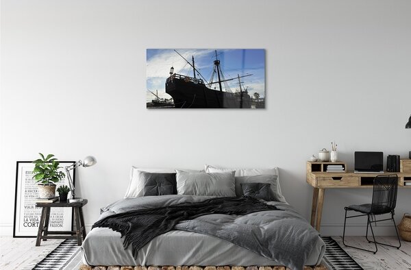 Obraz na skle loď neba 100x50 cm 2 Prívesky