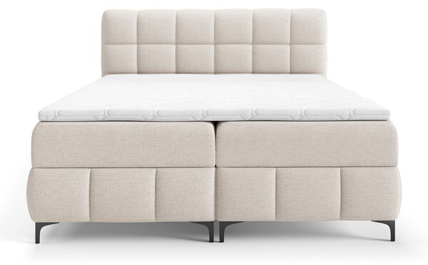 Čalúnená boxspring posteľ s úložným priestorom Zophie 120x200 - biela