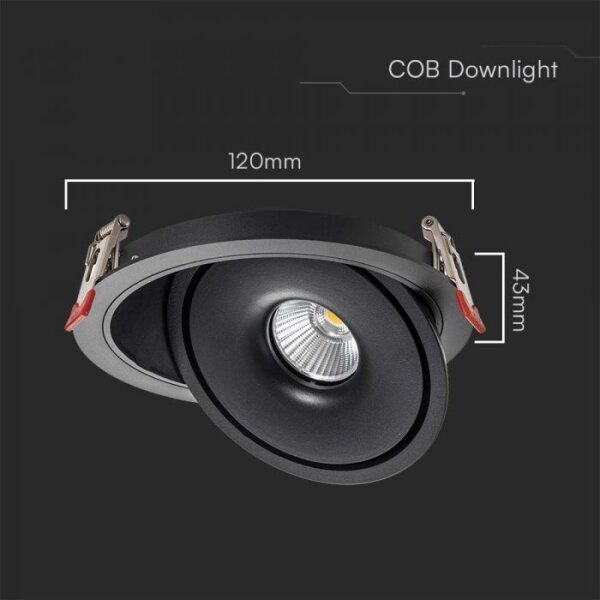 LED Podhľadové bodové svietidlo LED/12W/230V 3000/4000/6400K pr. 12 cm čierna