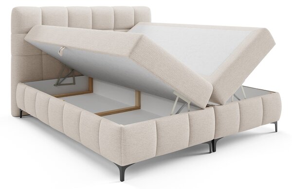 Čalúnená boxspring posteľ s úložným priestorom Zophie 120x200 - biela
