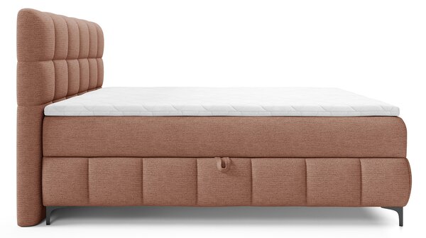 Čalúnená boxspring posteľ s úložným priestorom Zophie 120x200 - tehlová