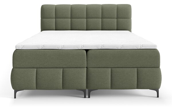 Čalúnená boxspring posteľ s úložným priestorom Zophie 120x200 - zelená
