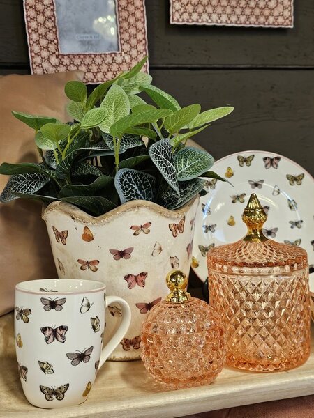 Porcelánový hrnček s motýlikmi Butterfly Paradise - 12*8*10cm / 350 ml - Clayre & Eef
