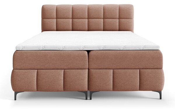 Čalúnená boxspring posteľ s úložným priestorom Zophie 120x200 - tehlová