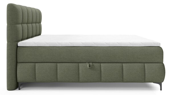Čalúnená boxspring posteľ s úložným priestorom Zophie 120x200 - zelená