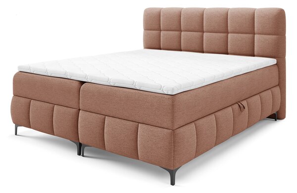 Čalúnená boxspring posteľ s úložným priestorom Zophie 120x200 - tehlová