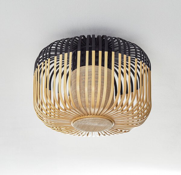 Stropné Lampa Forestier, Bamboo Light S, stmievateľné, Čierna, Obývacia izba, Bambus, Dizajnový