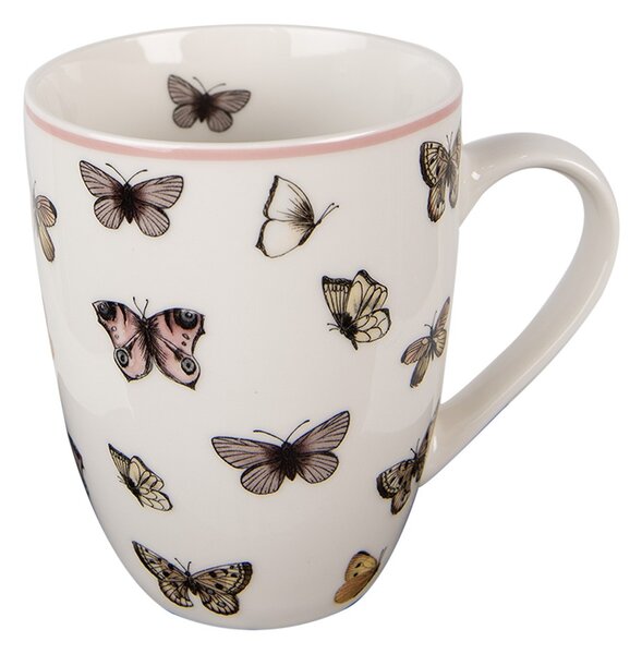 Porcelánový hrnček s motýlikmi Butterfly Paradise - 12*8*10cm / 350 ml - Clayre & Eef