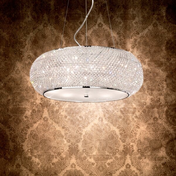 Ideal Lux - Krištáľový luster PASHA 10xE14/40W/230V pr. 55 cm chróm