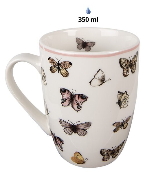 Porcelánový hrnček s motýlikmi Butterfly Paradise - 12*8*10cm / 350 ml - Clayre & Eef