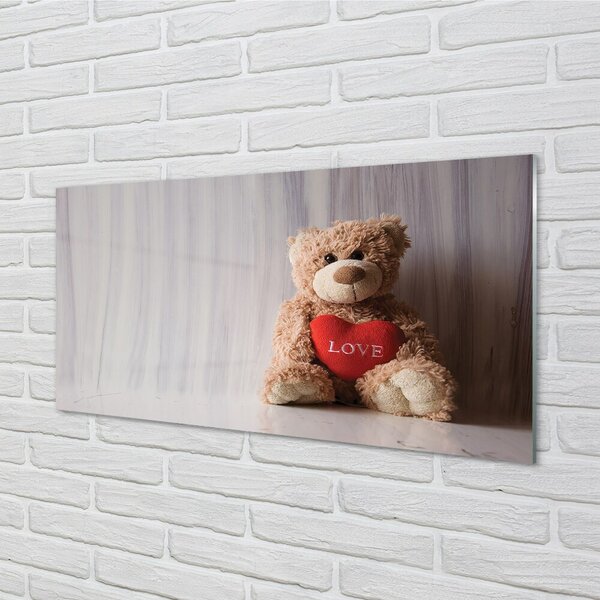 Obraz na skle srdce medvedík 100x50 cm 2 Prívesky
