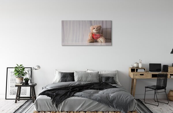 Obraz na skle srdce medvedík 100x50 cm 2 Prívesky