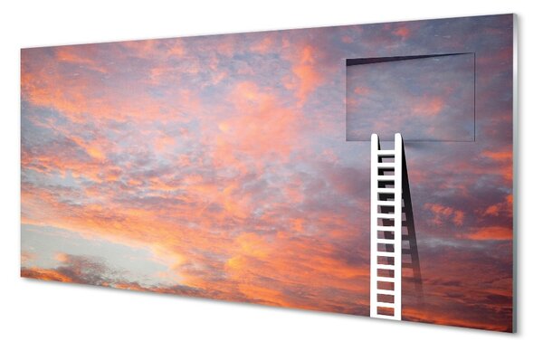 Sklenený obraz Rebrík slnko oblohu 100x50 cm 2 Prívesky