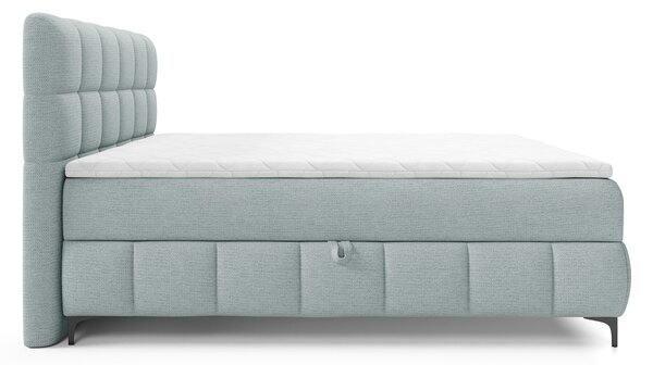 Čalúnená boxspring posteľ s úložným priestorom Zophie 120x200 - svetlomodrá