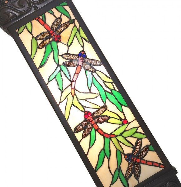Svetelný stĺp Tiffany Dragonfly - 26 * 26 * 71 cm E27 / max 1 * 100W - Clayre & Eef