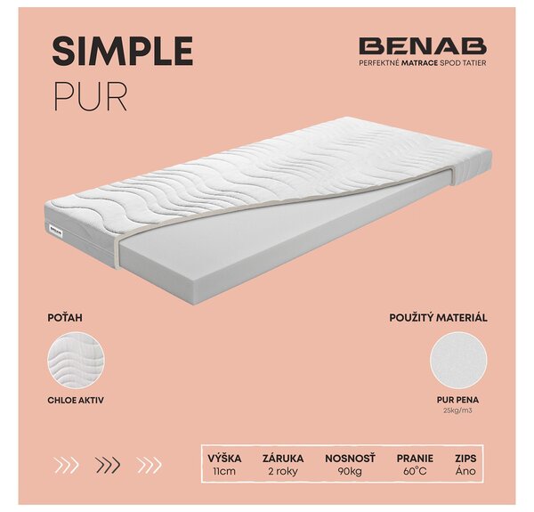 NovýNábytok.sk Penový matrac Benab Tellus 200x90 cm (T3). Obľúbený, vzdušný, zdravotný matrac zložený z FLEX - PUR peny, pre poskytnutie základného komfortu pre nenáročných užívateľov. 763024