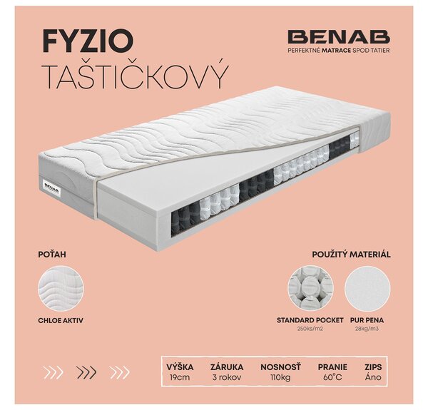 NovýNábytok.sk Taštičkový matrac Benab Hefaistos Taštičkový 200x90 cm (T2). Kvalitný matrac slovenskej výroby, ktorý dokonale kopíruje tvar ľudského tela, so zvýšeným ortopedickým efektom, prateľným poťahom a vrstvou z kokosu. 763084