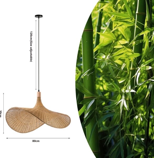 Immax 08290L - Luster na lanku SOMBRERO 1xE27/40W/230V pr. 80 cm ratan