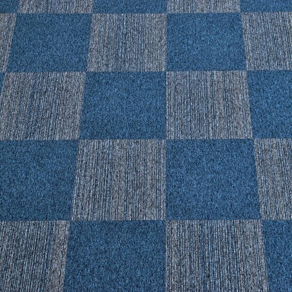 Tapibel , Kobercový štvorec Coral Lines 60360-50 modro-šedý 50 x 50 cm, chodba / predsieň